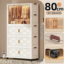Axyaa 6 Tier Storage Wardrobe with Wheels - Large Capacity for Living Room/Bedroom
