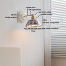 Axyaa Flower Nordic LED Wall Lamp with Ceramic Shade and Brass Finish