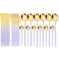 Axyaa Gold Stainless Steel Dinnerware Set for Elegant Table Setting