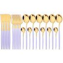 Axyaa Gold Stainless Steel Dinnerware Set for Elegant Table Setting