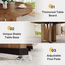 Axyaa 39" Round Conference Table for 4, Sturdy Wooden Meeting Table, Rustic Office Furniture