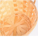 Axyaa Rattan Fruit Basket with Long Handle and Bamboo Flower Basket