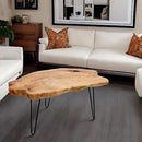 Axyaa Live Edge Cedar Wood Coffee Table - Modern Centerpiece for Living Spaces