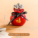 Axyaa Ceramic Stainless Steel Fruit Fork Set with Cute Fruit Sign Storage Jar.