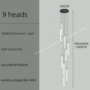 Axyaa Long Strip LED Pendant Lamp for Staircase, Hotel Lobby & Villa Creative Decor