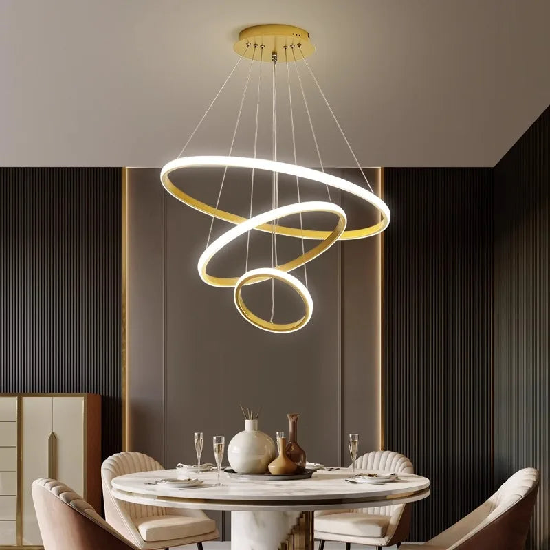 Nordic LED Dining Room Chandelier by Axyaa - Modern Ceiling Pendant for Living Room