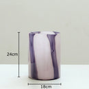 Axyaa Dreamy Purple Glass Vase for Table Decoration and Floral Arrangement