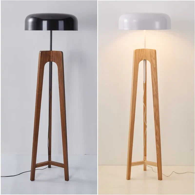 Axyaa Classical Wood Floor Lamp - E27 Bulb, Home Art Deco Lighting