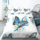 Butterfly Bedding Set - Blue Purple Butterflies Comforter Cover - Axyaa Brand
