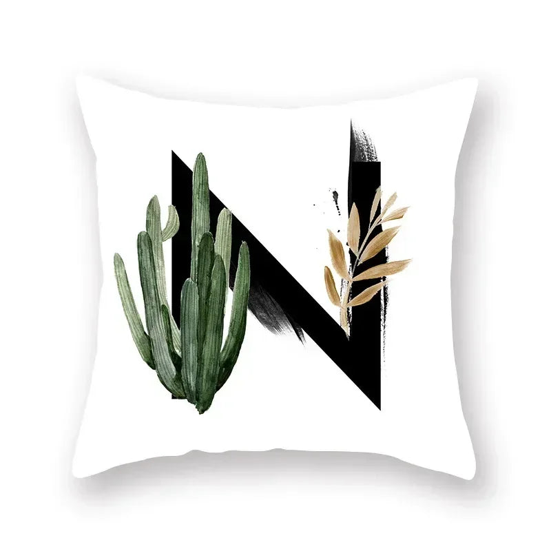 Floral Alphabet Pillow Case by Axyaa: Home & Car Decorative Cushion Cover