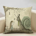 Axyaa Enchanted Forest Tree House Pillow Cover for Home Decor Sofa