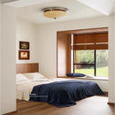Axyaa French Retro Cream Glass Egg Tart Ceiling Light for Bauhaus Bedroom