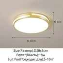 Axyaa Nordic Gold Round LED Ceiling Pendant Lamp for Bedroom Living Room Dining Room