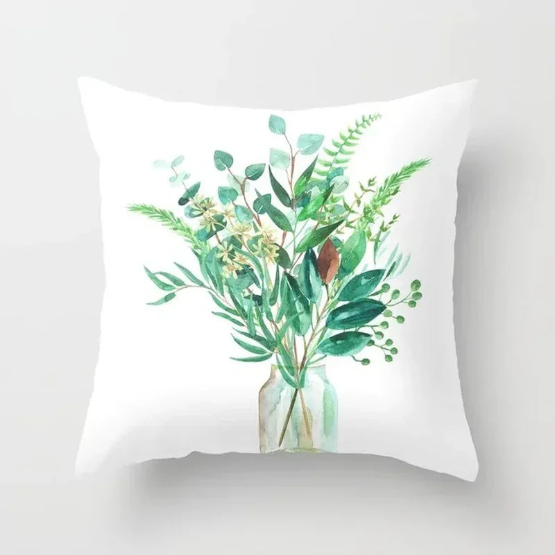 Axyaa Plant Pattern Pillowcase 45*45cm for Home Office Decor