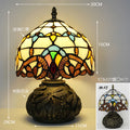 Axyaa Red Rose Stained Glass Table Lamp 8" - Bedroom Living Room Home Office