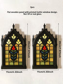 Axyaa Gothic Church Window Style Desktop Decor Floral/Geometric Ornaments