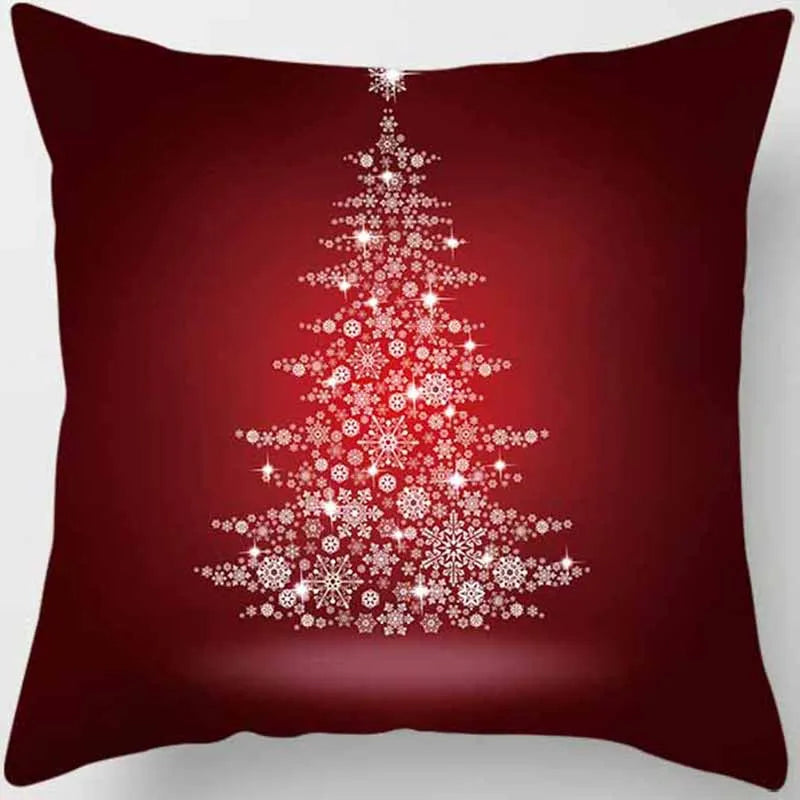 Christmas Elk Print Pillowcase 45x45cm for Sofa, Car, Bedroom & Living Room Decor