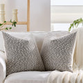 Axyaa Textured Chenille Pillow Cover, Cozy Nubby, Fall Winter Neutral Tones