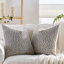 Axyaa Textured Chenille Pillow Cover, Cozy Nubby, Fall Winter Neutral Tones