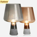 Axyaa Nordic Cement LED Glass Desk Lamp for Home Decor, E27 Lighting Fixtures