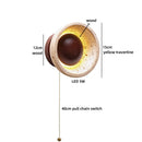 Axyaa Yellow Travertine LED Wall Sconce White Glass Ball Kitchen Bedside Lamp