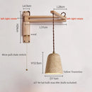 Axyaa Wood Stone LED Wall Lamp with Pull Switch, Stretching and Folding for Home Lighting