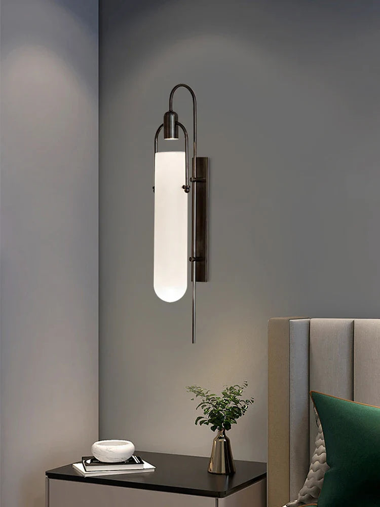 LED Glass Wall Lamp for Bedroom Lighting by Axyaa