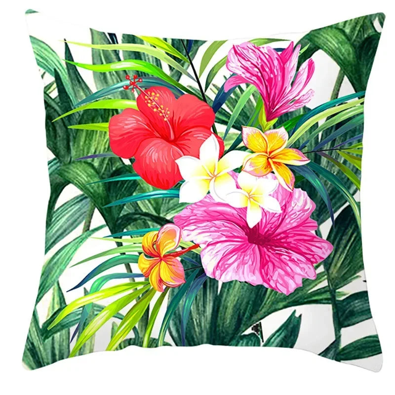 Axyaa Tropical Plants Flower Pillowcase