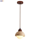 Axyaa Yellow Travertine LED Pendant Lamp Wood Nordic Hanglamp Lustre