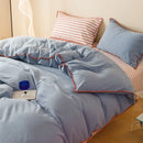 Axyaa Solid Color Shell Bedding Set - Embroidered Student Dorm Four Piece Suit
