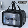 Axyaa Double Transparent PU Makeup Bag for Travel & Fitness Essentials