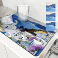Axyaa Mediterranean Landscape Oil Painting Absorbent Mat