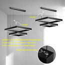 Axyaa Black Aluminum Square Pendant Light - Modern LED Hanging Lamp for Home Loft