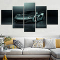 Axyaa Black Cool Cars 5-Piece Canvas Wall Art for Stylish Home Decor