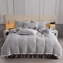Axyaa High-End Jacquard Milk Fleece Winter 4-Piece Bed Set