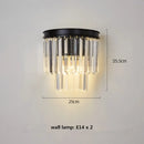 Axyaa Gold Black Metal Crystal Pendant Light Chain Chandelier