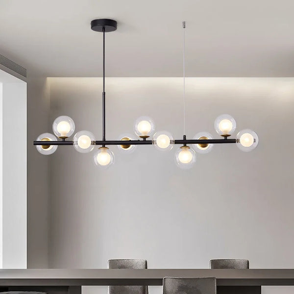 Axyaa Glass Chandelier LED Ceiling Light for Dining Room and Living Room