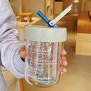 Axyaa Glass Water Bottle with Tea Infuser Filter Straw, Kawaii Design, 750ml