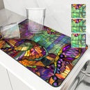 Axyaa Geometric Color Kitchen Mat: Absorbent, Antiskid, Quick Dry Tableware Pad