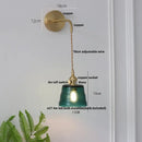 Axyaa Brass Finish Glass Wall Sconce Light with Pull Chain Switch