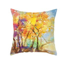 Axyaa Forest Deer & Colorful Trees Cushion Cover for Sofa, Bedroom, Car