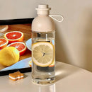 Axyaa Portable Transparent Plastic Bottle with Lid for Cold Drinks & Coffee