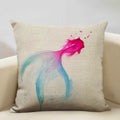 Axyaa Goldfish Linen Cushion Cover 45x45cm for Sofa, Living Room Decoration