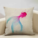 Axyaa Goldfish Linen Cushion Cover 45x45cm for Sofa, Living Room Decoration