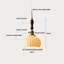 Axyaa Modern Copper Glass LED Pendant Lamp with Wood Handle