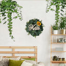 Eucalyptus Wreath with Hello Sign by Axyaa - Seasonal Front Door Decor