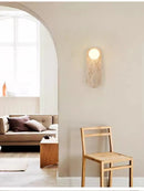 Axyaa Yellow Cave Stone Wall Lamp - Japanese Wabi Sabi & Cream Nordic Living Room Style