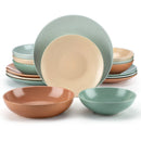 Axyaa 48-Piece Embossed Stoneware Tableware Set for 12