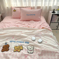 Axyaa Cartoon Embroidered Duvet Set: Breathable & Thin for Summer Comfort