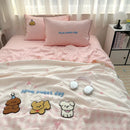 Axyaa Cartoon Embroidered Duvet Set: Breathable & Thin for Summer Comfort